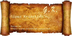 Gipsz Krisztián névjegykártya